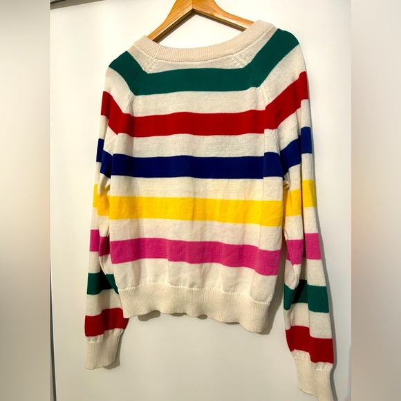 Disney 100 Retro Reimagined Rainbow Stripes Mickey Mouse Cardigan - Size Large - Picture 3 of 5